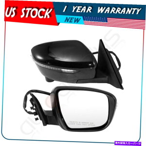 US~[ ubNLH+RHTChp[~[2014-2018̂߂Ɏ蓮Ő܂肽 Black LH+RH Side Power Mirrors Manually Fold For 2014-2018 Nissan Rogue&X-Trall