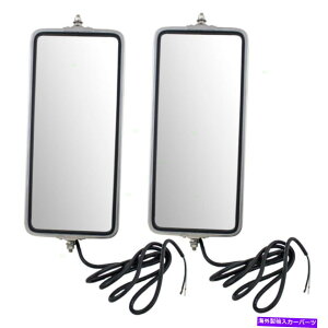 US~[ VyAjo[TC݃gbNTCh~[wbhXeX|7x16q[^[ New Pair Universal West Coast Truck Side Mirror Head Stainless Steel 7x16 Heater
