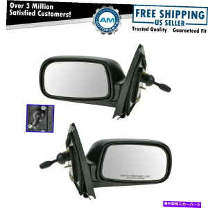 US�~���[ �}�j���A�����o�[���샊���[�g�~���[�y�A�Z�b�gLH��RH��00-05�g���^�G�R�[ Manual Lever Operated Remote Mirrors Pair Set LH & RH for 00-05 Toyota Echo�y���s�A���i�z