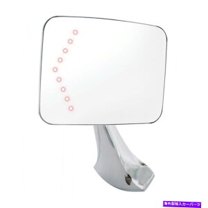 US~[ 1970-1972V{[XNGA`LED^[MNTCh~[AAEA 1970-1972 Chevy Square Rectangle Led Turn Signal Chrome Side Mirror, Left, EA