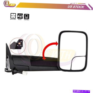 US~[ 1998-01_bW^pbhubNVF̉Ẽp[M Right Side Power Heated Tow Mirror For 1998-01 Dodge Ram Metal Pad Black Shell