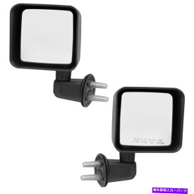 USミラー サイドマニュアルドアミラーフィット07-17ジープラングラー＆18ラングラーJKテクスチャーセット Side Manual Door Mirrors fit 07-17 Jeep Wrangler & 18 Wrangler JK Textured Set