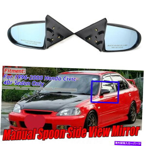 USミラー ホンダシビックセダンEKの光沢のある黒いサイドリアビューミラーペア1996-2000 4DR Pair Glossy Black Side Rear View Mirrors For Honda Civic Sedan EK 1996-2000 4DR