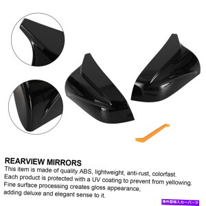 US~[ 2×TCh~[Jo[LbveX3f3 2017-2020ubN[̌ 2×Side Mirror Cover Caps Replacement For Tesla 3 Model 3 2017-2020 Black YU