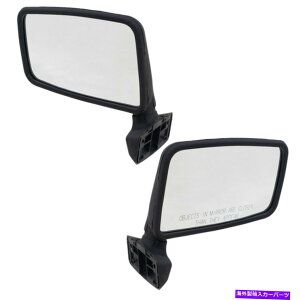 US~[ yAZbg}jATChr[~[W[v`FL[O[R}`̃eNX`[ Pair Set Manual Side View Mirrors Textured for Jeep Cherokee Wrangler Comanche