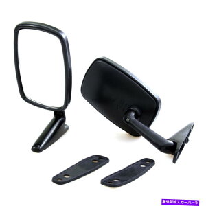 US~[ VEhubNtF_[hA~[yAx[XUSX^CE2s[X NEW ROUND BLACK FENDER DOOR MIRRORS PAIR LONG BASE US STYLE LEFT RIGHT 2 PIECES