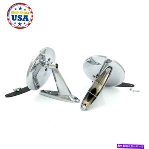 US~[ m[4CVOfbNX46-61ZbgẼNhA~[V FIT FOR RENAULT 4CV GRAN DELUXE 46-61 SET LEFT RIGHT SIDE CHROME DOOR MIRROR NEW