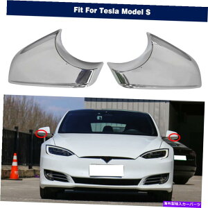 US~[ yATChobNr[EBO~[Jo[z_[eXf̂߂̒gCN Pair Side Rearview Wing Mirror Cover Holder Lower Tray Chrome For Tesla Model S