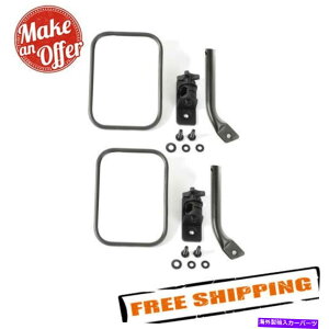 US�~���[ ���ȃ��b�W11025.22 2007-2018�̃X�^�u�r�[�g���C���~���[�y�A�W�[�v�����O���[JK Rugged Ridge 11025.22 Stubby Trail Mirror Pair for 2007-2018 Jeep Wrangler JK