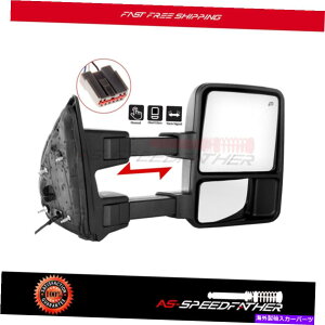 US~[ 03-07tH[hF250-550̃}jAtH[hubN^[VOi Manual Fold Black Turn Signal For 03-07 Ford F250-550 Right Side Tow Mirror