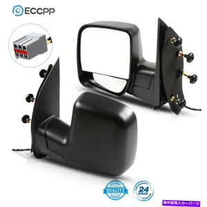 US~[ 2003-2014tH[hGRm̃yAp[}jAtH[hubNT[tFX~[ Pair Power Manual Fold Black Surface Mirrors For 2003-2014 Ford Econoline