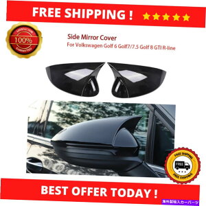 US�~���[ ����̂��鍕���T�C�h�~���[�J�o�[�V�F��VW�t�H���N�X���[�Q���S���t6/7/7.5/8 GTI R-LINE Glossy black Side Mirror Cover shell VW Volkswagen Golf 6/7/7.5/8 GTI R-line�y���s�A���i�z