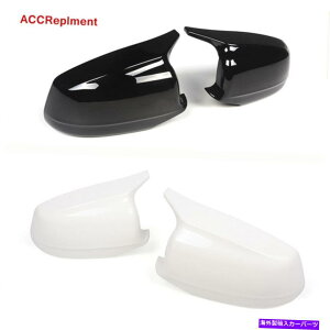 US~[ BMW 5V[YF10 F18 2010-2013ɃtBbgzCg/ubNABSobN~[Jo[Lbv White/Black ABS Rearview Mirror Cover Cap Fit for BMW 5 Series F10 F18 2010-2013