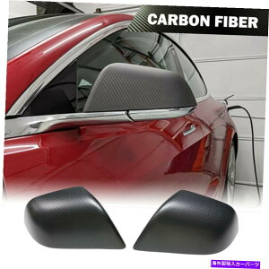 US~[ eXf3 2017-2021̖{̃J[{TCh~[Jo[Lbv}bgubNɒǉ Real Carbon Side Mirror Cover Cap For Tesla Model 3 2017-2021 Add on Matt Black