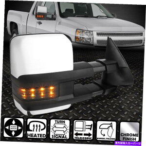 US~[ 03-07Vo[hVGp[+q[g+X[NLEDMÊ FOR 03-07 SILVERADO SIERRA POWER+HEAT+SMOKED LED SIGNAL RIGHT SIDE TOWING MIRROR