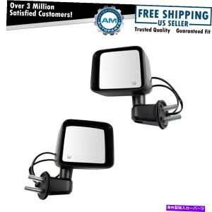 USミラー 2ピースミラーセットパワー加熱された滑らかな黒い塗料ラングラーに合うように 2 Piece Mirror Set Power Heated Smooth Black Paint To Match for Wrangler