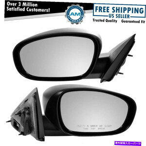 US~[ [dpɐݒ肳ꂽŒeNX`p[MTCh~[ Black Fixed Textured Power Heated Side Mirrors Pair Set for Charger