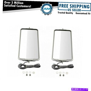 US~[ 16 "x 7"XeX|C݃~[yALED}[J[CgLHRHTCh 16" x 7" Stainless Steel West Coast Mirror Pair LED Marker Light LH & RH Sides