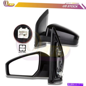 US�~���[ 2007-2012�̃p���[�G�N�X�e���A�~���[���ƉE���̓��Y�Z���g���u���b�N�V�F�� Power Exterior Mirrors For 2007-2012 Nissan Sentra Black Shell Left&Right Side�y���s�A���i�z
