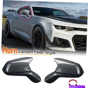 US~[ Chevy Camaro SS RS LT 16-21p̃J[{t@Co[X^CobNTCh~[Jo[ Carbon Fiber Style Rearview Side Mirror Covers For Chevy Camaro SS RS LT 16-21