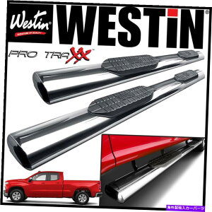 Nerf Bar Westin Pro Traxx 6 �X�e�����X�i�[�t�X�e�b�v�o�[2019-2021�V���o�[�h1500�_�u���L���u Westin Pro Traxx 6 STAINLESS Nerf Step Bars 2019-2021 Silverado 1500 Double Cab�y���s�A���i�z