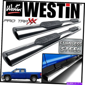 Nerf Bar Westin Pro Traxx 6�X�e�����X�ȉ~�`��nerf�X�e�b�v�o�[2014-2018 GMC�V�G���_�u���L���u Westin Pro Traxx 6 STAINLESS Oval Nerf Step Bars 2014-2018 GMC Sierra Double Cab�y���s�A���i�z