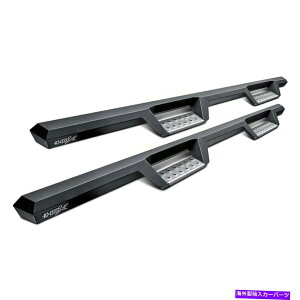 Nerf Bar RAM 1500 19-22 4 HDX�L���u�̒����u���b�N�h���b�v�X�e�b�vw�����ꂽ�X�e�b�v�v���[�g For Ram 1500 19-22 4 HDX Cab Length Black Drop Steps w Polished Step Plates�y���s�A���i�z