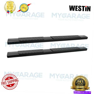 Nerf Bar �V���o���[�h�̃E�F�X�e�B��/�V�G���N���[�L���u�u���b�NR7 7 "��28-71035 Westin For Silverado/Sierra Crew Cab Black R7 7" Wide Running Boards 28-71035