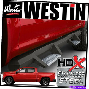 Nerf Bar EFXeBHDXhbvXeXX`[i[tXebvo[2019-2021Vo[h1500N[Lu Westin HDX Drop STAINLESS STEEL Nerf Step Bars 2019-2021 Silverado 1500 Crew Cab