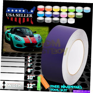 J[Jo[ }bgJ[[VOXgCvrj[bvXebJ[fJ[[^XXgCv25tB[g / 50tB[g̃fJ[ Matte Color Racing Stripes Vinyl Wrap Sticker Decal For Lotus Stripe 2