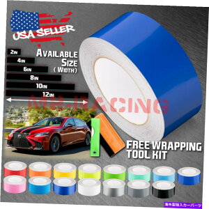 J[Jo[ NTXp̌J[[VOXgCvrj[bv́A25tB[g / 50tB[g̃XebJ[ł Gloss Color Racing Stripes Vinyl Wrap For Lexus IS ES GS Sticker 25FT / 50FT