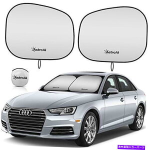 TVF[h tgKX̂߂̃AXgCJ[TVF[h-2s[X܂肽݉\ȎԃtgTV[hubN AstroAI Car Sun Shade for Windshield -2 Piece Foldable Car Front Sunshield Block