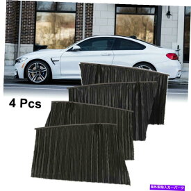 サンシェード 4PCSユニバーサルカーフロントリアウィンドウサンシェードカーテンサンシェードクロスブラック 4pcs Universal Car Front Rear Window Sunshade Curtain Sun Shade Cloth Black