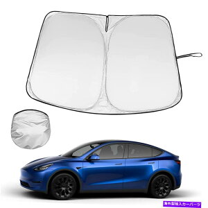 TVF[h eXANZT[̂߂ɑ^ԃtgKXzVF[hUVubNJo[oCU[ For Tesla Accessories Large Car Windshield Sun Shade UV Block Cover Visor Screen
