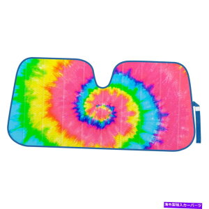 TVF[h lN^CFfC{[}`J[X^CI[gTVF[hA57x27 "܂肽ݑoCU[ Tie Dye Rainbow Multi Color Style Auto Sunshade, 57x27" Folding Window Visor