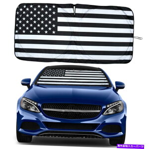 TVF[h AEfB̑K͂ȕč̃tbOJ[tgKXA̓AUVubNJo[oCU[ For Audi Large US Flag Car Windshield Sun Shade Reflective UV Block Cover Visor