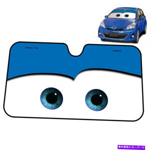 TVF[h J[tgAEBhEToCU[Jo[V[hUVیrbOACJ[gD[u[ Car Front Rear Window Sun Visors Cover Shield UV Protection Big Eye Cartoon Blue