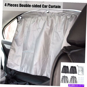 TVF[h 4s[XʃJ[J[ezJbv^CvVvȎԃTVF[hjo[T 4 Pieces Double-sided Car Curtain Suction Cup Type Simple Car Sunshade Universal