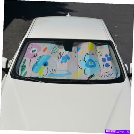サンシェード 車のフロントガラスオートサンシェードフロントウィンドウバイザー保護 - 花の抽象的なアート Car Windshield Auto Sun Shade Front Window Visor Protect - Flowers Abstract Art