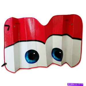 TVF[h Ԃ̃rbOACYJ[tgXYJo[TVF[hToCU[Jo[UVی Red Cartoon Big Eyes Car Front Windscreen Sunshade Sun Visor Cover UV Protection