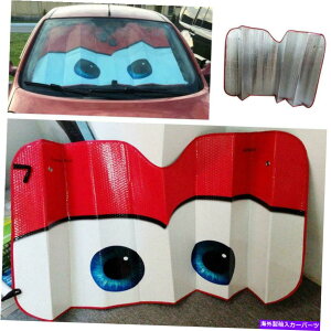 TVF[h ̐ԂrbOAC̉MԃtgEBhEtgKXTVF[hEBhETJo[ Cartoon Red Big Eye Heated Car Front Window Windshield Sunshade Window Sun Cover