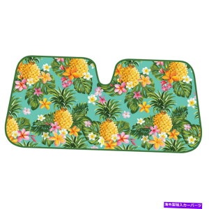 TVF[h gsJpCibv܂肽ݎtgKChTVF[hoCU[ԃgbNSUV 58x27 " Tropical Pineapple Folding Auto Windshield Sunshade Visor Car Truck SUV 58x27"