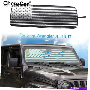 サンシェード フロントガラスサンシェードバイザーブロックuv rays for jeep wrangler 18+ jl jlu jt us flag Windshield Sunshade Visor Block UV Rays for Jeep Wrangler 18+ JL JLU JT US Flag