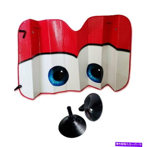 サンシェード サンバイザーアンチウブレッドカーフロントガラス日陰の大きな目面白いアルミホイル Sun Visor Anti-UV Red Car Windshield Sun Shade Big Eyes Funny Aluminium Foil