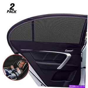 TVF[h S[ht[J[EBhEVF[hA2pbN̎Ԃ̔wʑ̓AAvCoV[veX GOLDFLOWER Car Window Shade, 2 Pack Car Back Window Sun Shade, and Privacy Prote