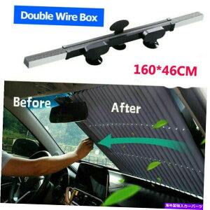 TVF[h Ԃ̃Ai[tgKXMfMoCU[EBhETVF[hUVubN Car Rear Retractable Windshield Heat Insulation Visor Window Sunshade UV Block