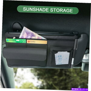 �T���V�F�[�h �J�[�T���o�C�U�[�I�[�K�i�C�U�[�|�[�`�o�b�OMuti Pocket Card Storage Holder PU���U�[ Car Sun Visor Organizer Pouch Bag Muti Pocket Card Storage Holder PU Leather�y���s�A���i�z