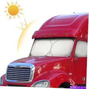TVF[h JXJfBAZ~gbN̂߂ɑ傫ȃtgKXÃTChEBhEUVubNJo[ For Cascadia Semi Truck Large Windshield Sun Shade Side Window UV Block Cover
