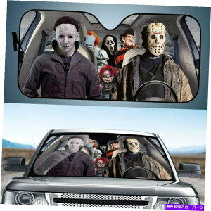 �T���V�F�[�h �z���[�f��L�����N�^�[�J�[�T���o�C�U�[�t�����g�E�B���h�E�T���V�F�[�h�J�o�[UV�v���e�N�^�[ Horror Movie Character Car Sun Visor Front Window Sun Shade Cover UV Protector