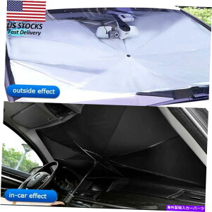 TVF[h ܂肽݉\ȎԂ̎P̃CeAtgKXUVTVF[htgEBhEJ[eJo[ Foldable Car Umbrella Interior Windshield UV Sunshade Front Window Curtain Cover